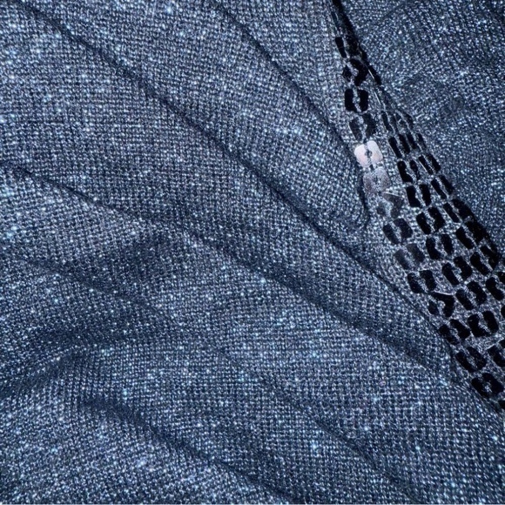 Moda International Shimmering Navy Blue Glitter/Sequin Dress size Small